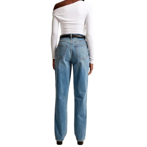 Abercrombie & Fitch The 90's Straight Ultra High Rise Medium Wash Jeans … - Picture 4 of 10
